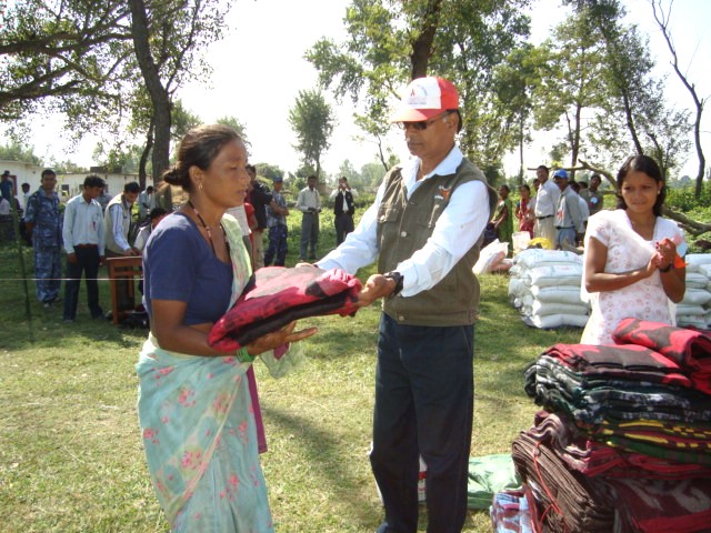 Relief distribution to flood affected families