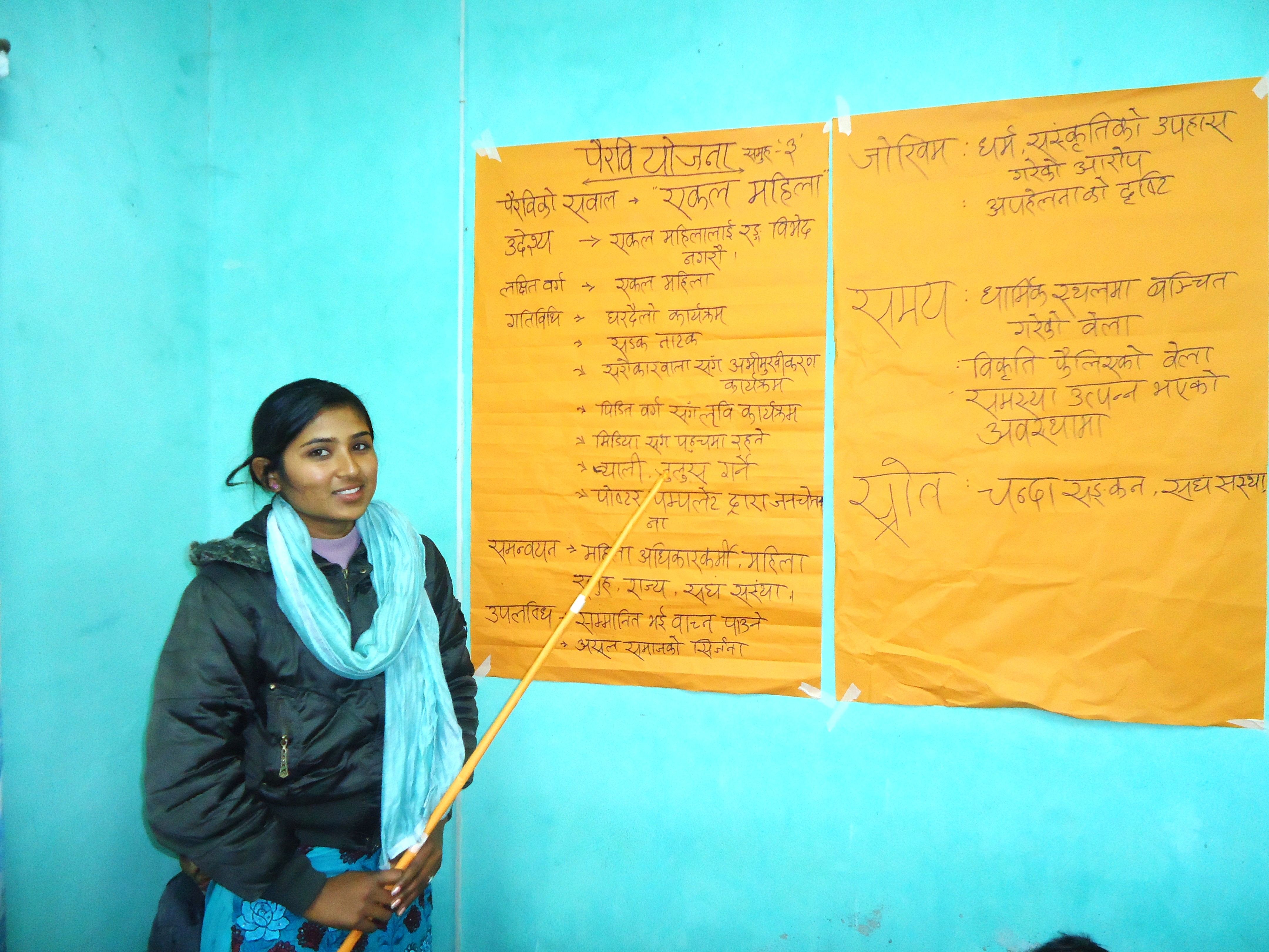 Participant explaining their poster