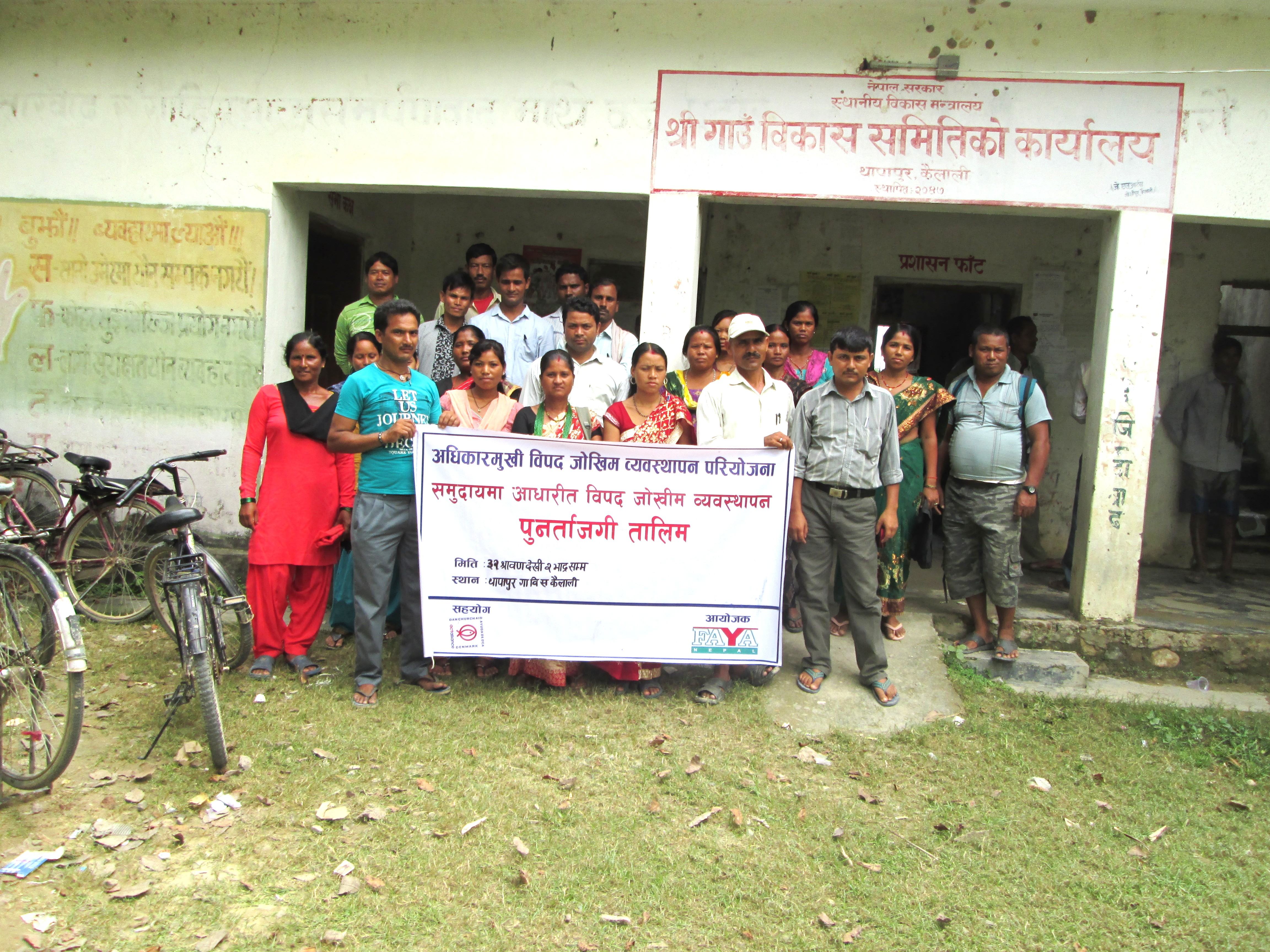 Community-based disaster risk management refresher training at Thapapur